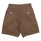 PEOPLE Womens Shorts Brown Casual S W26 Button Fastening Cotton Blend