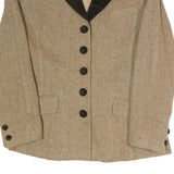 TOGETHER Womens Beige Brown Classic Jacket UK 10 Polyester Blend Button Plain