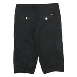 BUGLE BOY Womens Black Casual Cotton Blend Cargo Shorts M W32