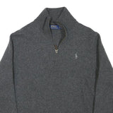POLO RALPH LAUREN Boys Grey Wool Pullover Jumper Long Sleeve Quarter Zip L