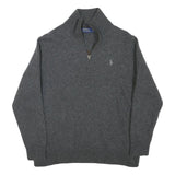 POLO RALPH LAUREN Boys Grey Wool Pullover Jumper Long Sleeve Quarter Zip L
