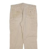 CARHARTT Mens Cotton Blend Beige Relaxed Straight Trousers W38 L32 Workwear