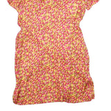 Womens Pink & Yellow Abstract Pattern Day Polyester Blend Dress Size M Short