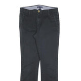 TOMMY HILFIGER Womens Cotton Blend Black Slim Skinny Trousers W28 L28 Casual