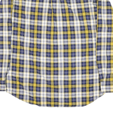 TOMMY HILFIGER Mens Blue & Yellow Check Shirt L Button Down Collar Long Sleeve