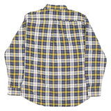TOMMY HILFIGER Mens Blue & Yellow Check Shirt L Button Down Collar Long Sleeve