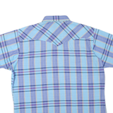 WRANGLER Mens Blue & Purple Check Shirt L Casual Cotton Blend Western Style