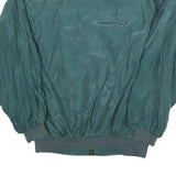 SILKBEAUTY Mens Green Silk Bomber Jacket S Woven Zip Closure Relaxed Fit