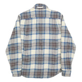 LEVI'S Mens Blue & Brown Check Shirt M Wool Blend Long Sleeve Button Up Casual