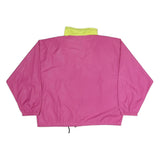 RIVELLA Womens Pink & Yellow Zip Jacket L Polyester Colourblock Outdoor Casual