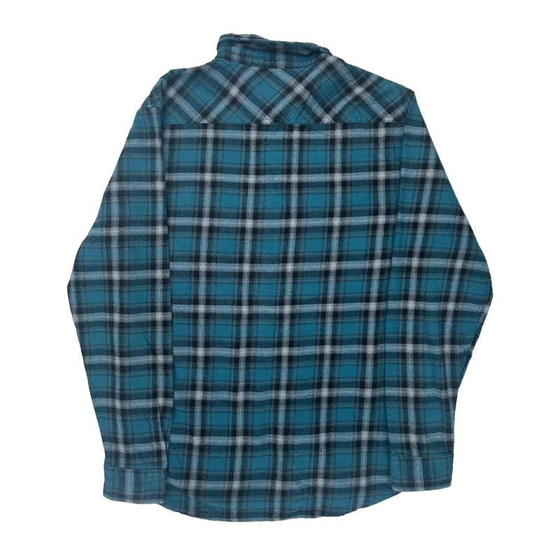 Quiksilver Checked Flannel Shirt - Large White Cotton