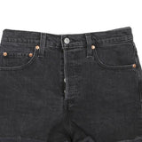 LEVI'S Womens Shorts Black Casual Cut-Off S W28 Denim Button Fly