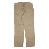 CARHARTT Mens Cotton Blend Beige Relaxed Straight Trousers W38 L34 Workwear