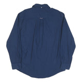 TOMMY HILFIGER Mens Blue Shirt XL Classic Fit Cotton Blend Long Sleeve Button