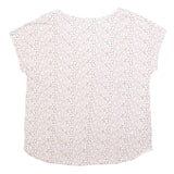 WHITE STUFF Womens Cream Printed Short Sleeve Round Neck Top UK 10 Cotton Blend