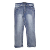 TRUE LUCK Mens Jeans Blue Regular Straight Denim Medium W36 L32 Stylish Casual