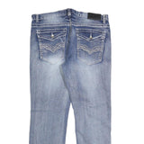 TRUE LUCK Mens Jeans Blue Regular Straight Denim Medium W36 L32 Stylish Casual