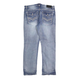 TRUE LUCK Mens Jeans Blue Regular Straight Denim Medium W36 L32 Stylish Casual