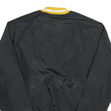 DOROTHY DUNNE Mens Black & Yellow Varsity Style Jacket L Nylon Plain Softball