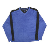 GAP Mens Blue & Black V-Neck L Polyester Sweatshirt Pullover Casual Warm