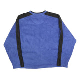 GAP Mens Blue & Black V-Neck L Polyester Sweatshirt Pullover Casual Warm