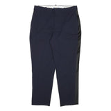 POLO RALPH LAUREN Womens Wool Blend Navy Blue Relaxed Straight Trousers W32 L26