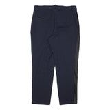 POLO RALPH LAUREN Womens Wool Blend Navy Blue Relaxed Straight Trousers W32 L26
