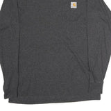 CARHARTT Mens Grey Long Sleeve Crew Neck T-Shirt S Cotton Casual Workwear