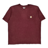 Carhartt T-Shirt - 2XL Burgundy Cotton