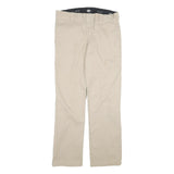DICKIES Mens Cotton Beige Slim Straight Trousers W32 L31 Casual Workwear