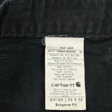 Dungaree Fit Carhartt Carpenter Trousers - 32W 30L Black Cotton