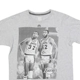 MAJESTIC Mens Grey Los Angeles Lakers Graphic T-Shirt M Short Sleeve Crew Neck