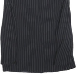 JOBIS Womens Black Pinstripe Button Jacket M Woven Classic Tailored