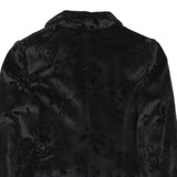 TILBER Womens Black Burnout Floral Velvet Button Jacket UK 10 Polyester Blend