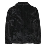 TILBER Womens Black Burnout Floral Velvet Button Jacket UK 10 Polyester Blend