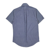 Ralph Lauren Striped Short Sleeve Shirt - Small Blue Cotton