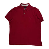 Tommy Hilfiger Polo Shirt - XL Red Cotton