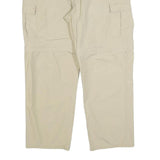LET'S GO Mens Regular Beige Cargo Trousers W38 L27 Polyester Blend Zip Pockets
