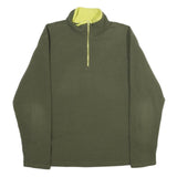 FILA Mens Green Pullover Plain Crew Neck Basic Knit Jumper Size M Polyester