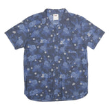 LEVI'S Mens Blue Floral Cotton Short Sleeve Shirt XL Summer Casual