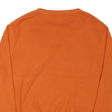 POLO RALPH LAUREN Mens Orange Plain Cotton Blend Pullover Crew Neck Jumper L