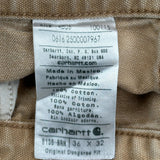 Carhartt Double Knee Carpenter Pants - 36W 29L Beige Cotton