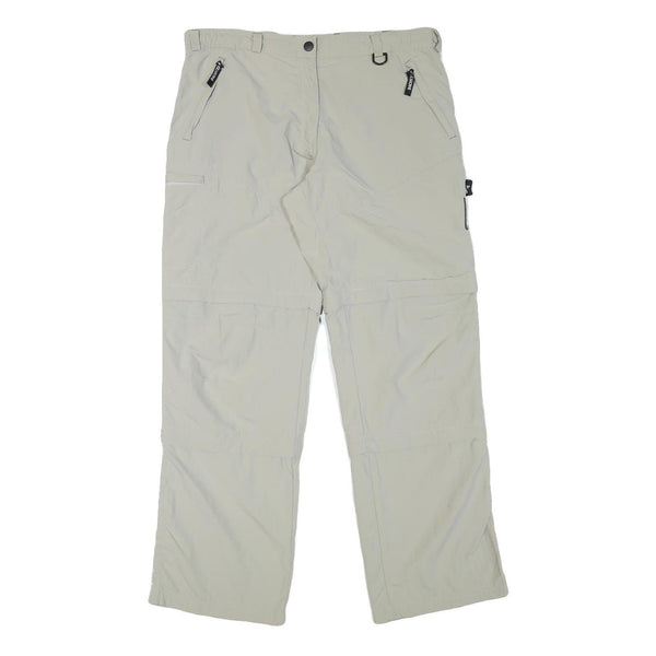 DACHSTEIN Womens Relaxed Beige Polyester Blend Zip Trousers W35 L32 Outdoor