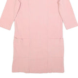 GANNI Womens Pink Fit & Flare Cotton Blend Dress Short Sleeve Knee Length S