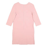 GANNI Womens Pink Fit & Flare Cotton Blend Dress Short Sleeve Knee Length S
