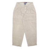 CHAPS RALPH LAUREN Mens Cotton Beige Relaxed Tapered Trousers W30 L30 Casual