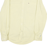 TOMMY HILFIGER Mens Cream Shirt L Button-Down Cotton Blend Casual Pocket