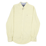 TOMMY HILFIGER Mens Cream Shirt L Button-Down Cotton Blend Casual Pocket