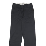 DICKIES Mens Cotton Blend Black Regular Straight Trousers W32 L34 Workwear Zip