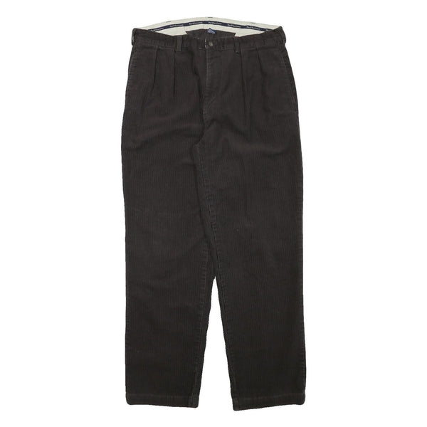 POLO RALPH LAUREN Mens Cotton Blend Black Relaxed Straight Trousers W34 L31